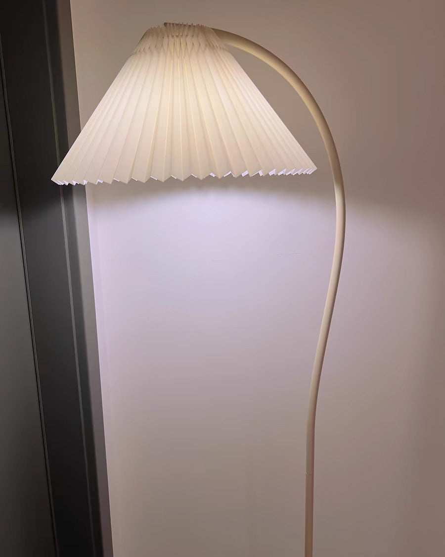 WOMO Pleated Gooseneck Floor Lamp-WM7119