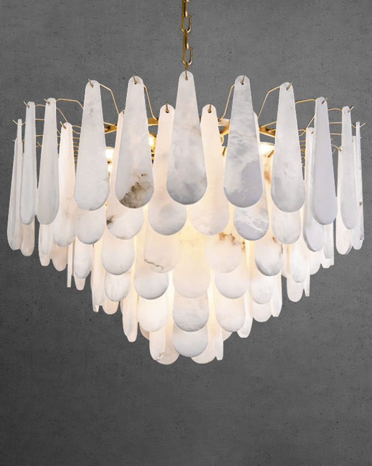 WOMO Tiered Raindrop Alabaster Chandelier-WM2395