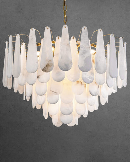 WOMO Tiered Raindrop Alabaster Chandelier-WM2395