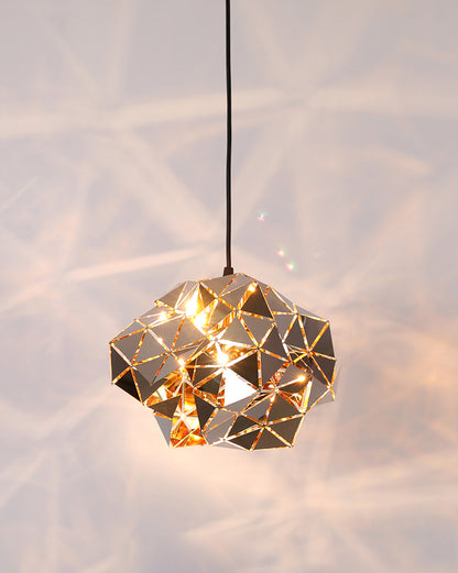 WOMO Geometric Chrome Pendant Light-WM2396