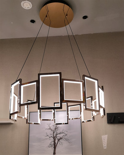 WOMO Rectangular Led Round Chandelier-WM2778