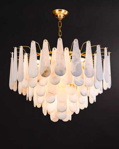 WOMO Tiered Raindrop Alabaster Chandelier-WM2395