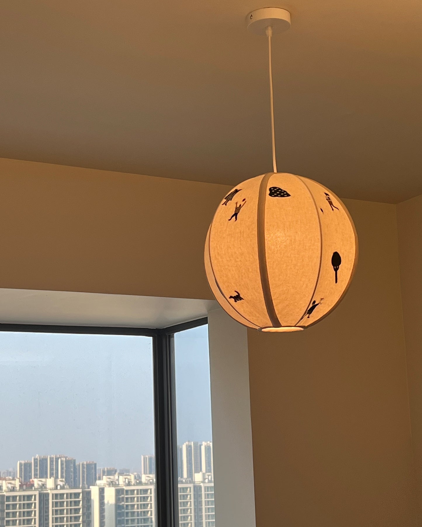 WOMO Fabric Globe Pendant Light-WM2945