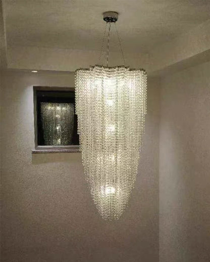 WOMO Cascading Crystal Foyer Chandelier-WM2750