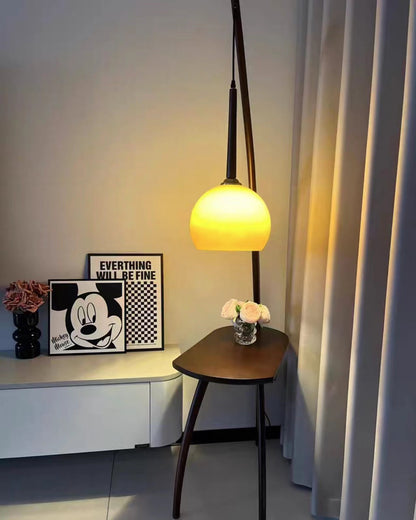 WOMO Hanging Wood Floor Lamp with Table-WM7130