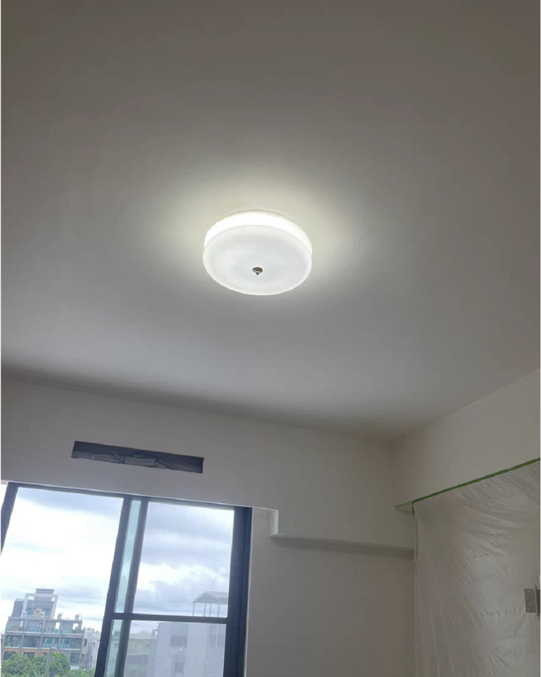 WOMO Round Cream Glass Flush Mount Ceiling Light-WM1132