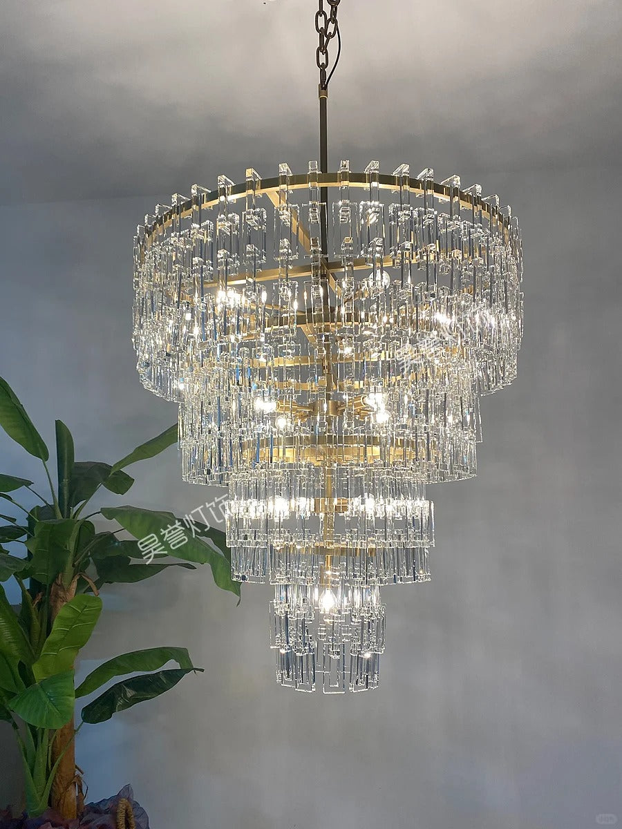 WOMO Chain Crystal Tiered Chandelier - Marignan