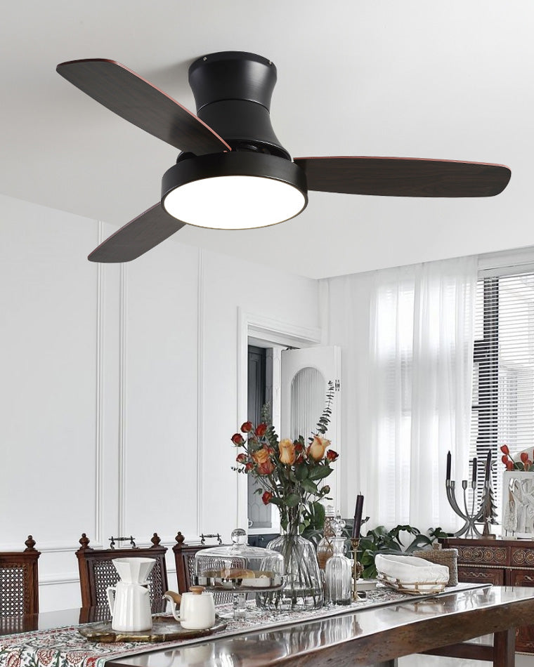 WOMO Black Low Profile Ceiling Fan Lamp-WM5053