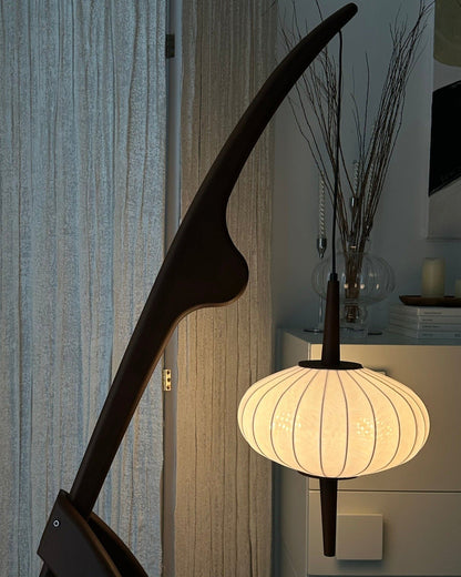 WOMO Flying Saucer Tripod Wood Floor Lamp-WM7136