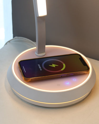 WOMO Dimmable Touch Arc Desk Lamp with Wireless Charger-WM8041