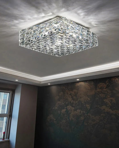 WOMO Square Crystal Flush Mount Ceiling Light-WM1130