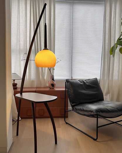 WOMO Hanging Wood Floor Lamp with Table-WM7130