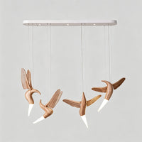 WOMO Hummingbird Multi‑Drop Wooden Pendant Light-WM3250