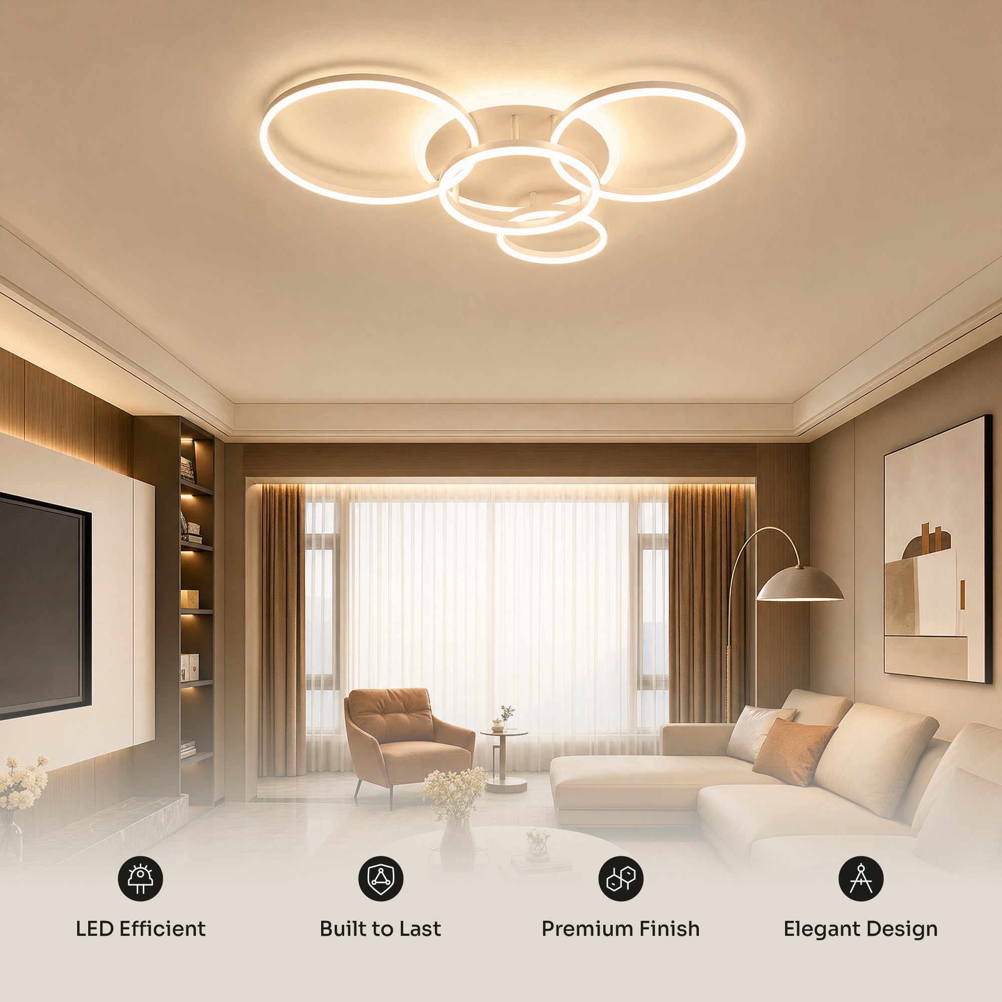 WOMO Circular LED Flush Mount Ceiling Light-WM1032