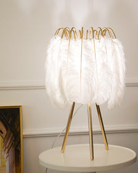 WOMO Stylish Tripod Feather Table Lamp-WM8036