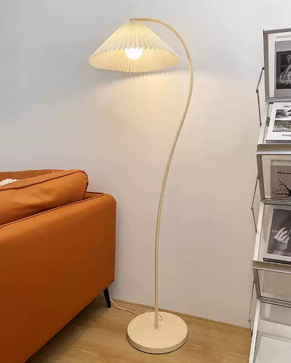 WOMO Pleated Gooseneck Floor Lamp-WM7119