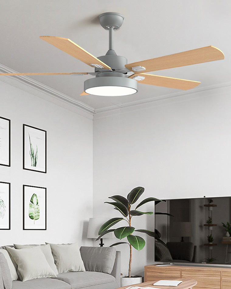 WOMO 5 Wood Blade Ceiling Fan Lamp-WM5054