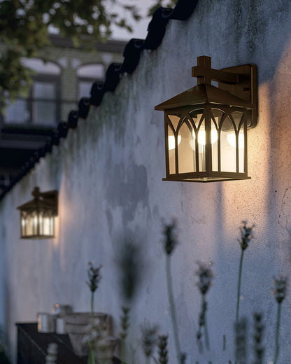 WOMO Seeded Glass Outdoor Wall Light-WM9201