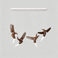 WOMO Hummingbird Multi‑Drop Wooden Pendant Light-WM3250
