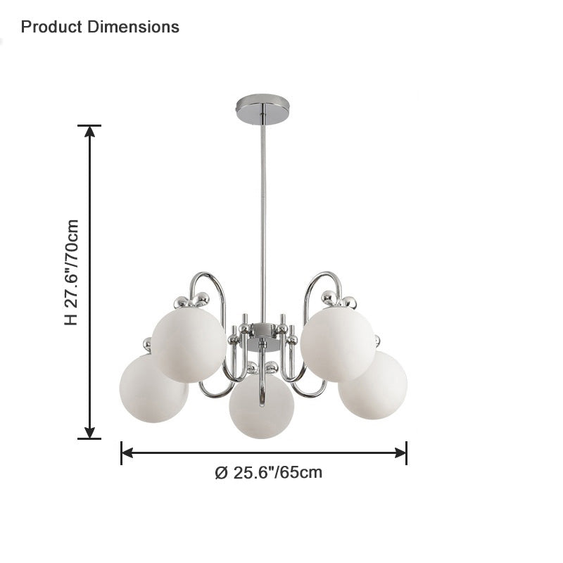 WOMO Frosted Glass Globe Chandelier-WM2305