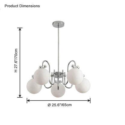 WOMO Frosted Glass Globe Chandelier-WM2305