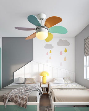 WOMO 36" Macaron Children Wood Ceiling Fan Lamp-WM5010