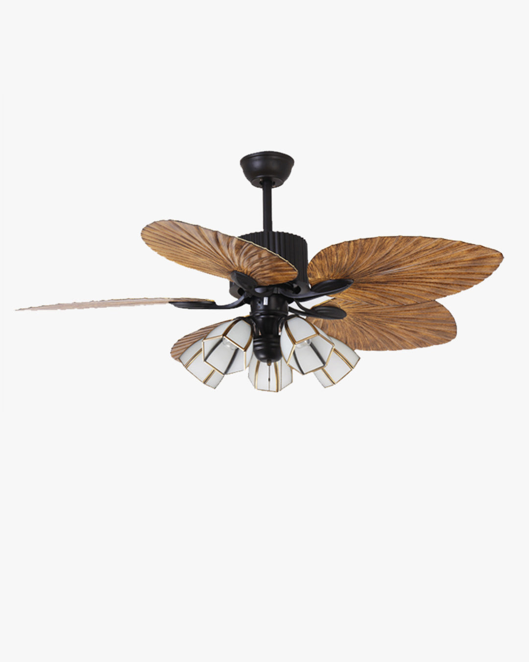 WOMO 52" Tropical Leaf Ceiling Fan Chandelier-WM5012