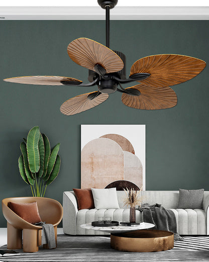 WOMO 52" Tropical Leaf Ceiling Fan Chandelier-WM5012