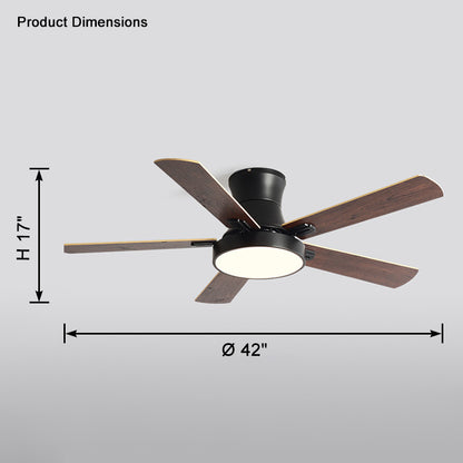 WOMO Low Profile Wood Ceiling Fan Lamp-WM5014