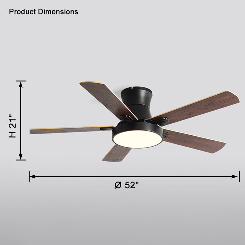 WOMO Low Profile Wood Ceiling Fan Lamp-WM5014