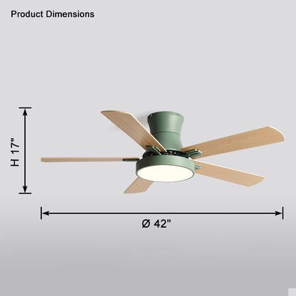 WOMO Low Profile Wood Ceiling Fan Lamp-WM5014