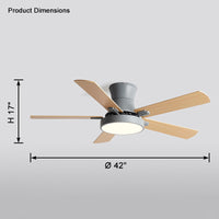 WOMO Low Profile Wood Ceiling Fan Lamp-WM5014