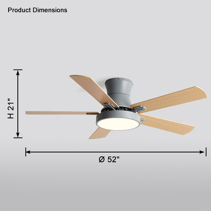 WOMO Low Profile Wood Ceiling Fan Lamp-WM5014