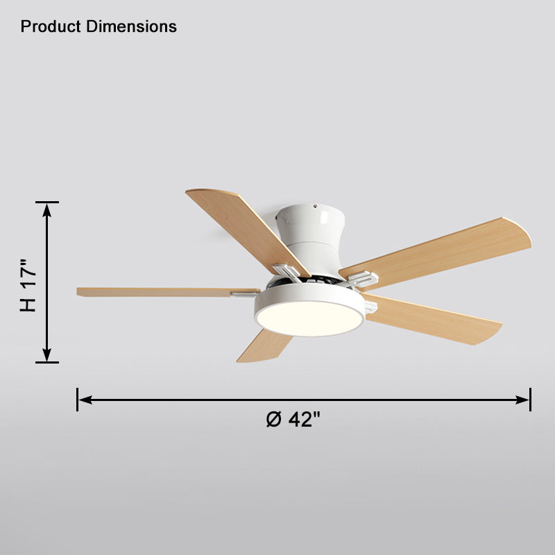 WOMO Low Profile Wood Ceiling Fan Lamp-WM5014