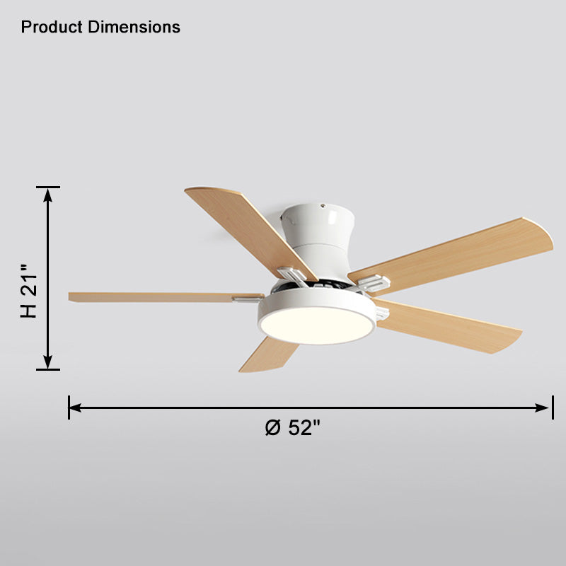 WOMO Low Profile Wood Ceiling Fan Lamp-WM5014