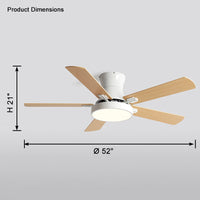 WOMO Low Profile Wood Ceiling Fan Lamp-WM5014