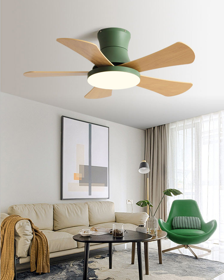 WOMO Scandi Low Profile Ceiling Fan Lamp-WM5086