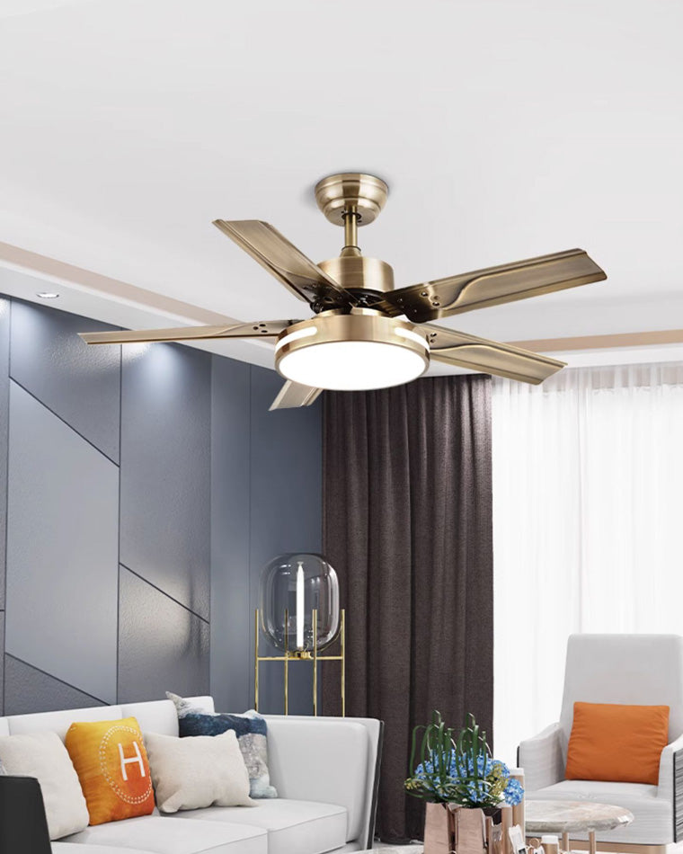 WOMO 42"/52" Modern Metal Ceiling Fan with Dimmable Light-WM5019