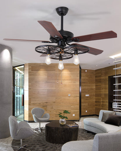 WOMO 52" Industrial Ceiling Fan Chandelier-WM5023