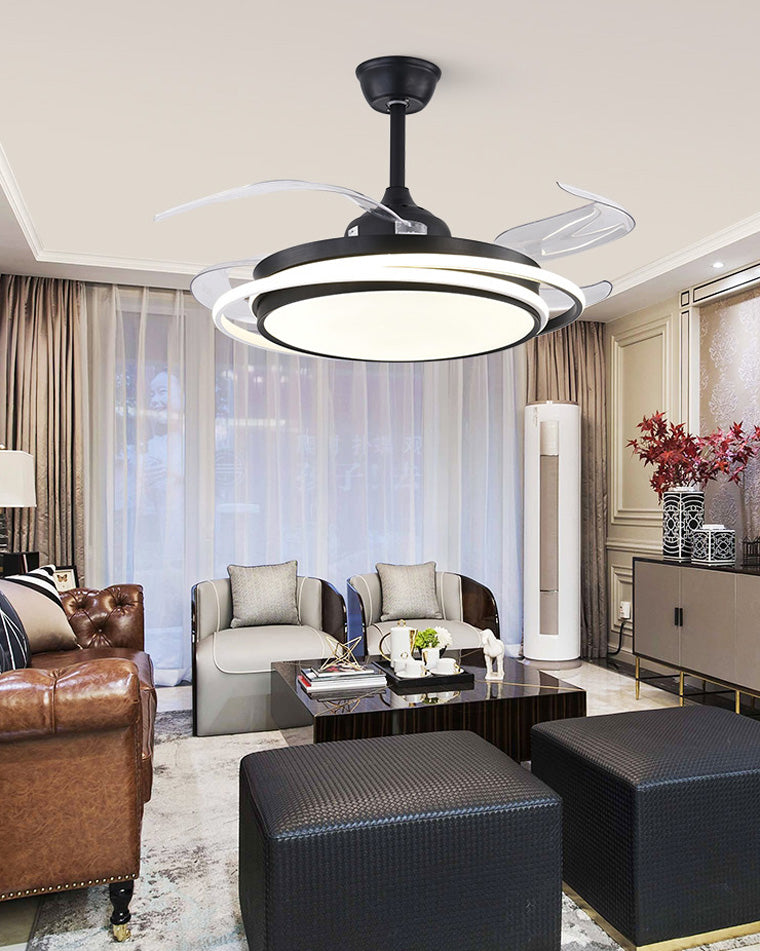 WOMO 42" Retractable Ceiling Fan Chandelier-WM5027