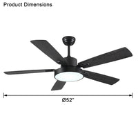 WOMO Minimal Black Ceiling Fan Lamp-WM5028