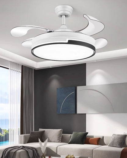 WOMO Modern Retractable Ceiling Fan Lamp-WM5029