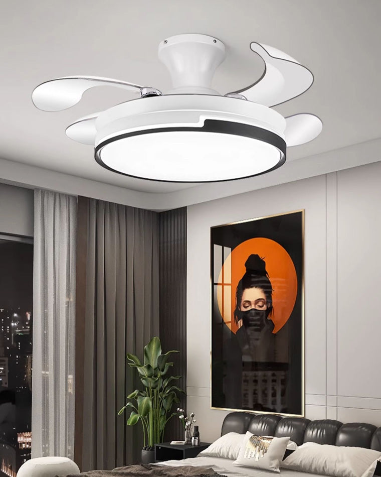 WOMO Modern Retractable Ceiling Fan Lamp-WM5029