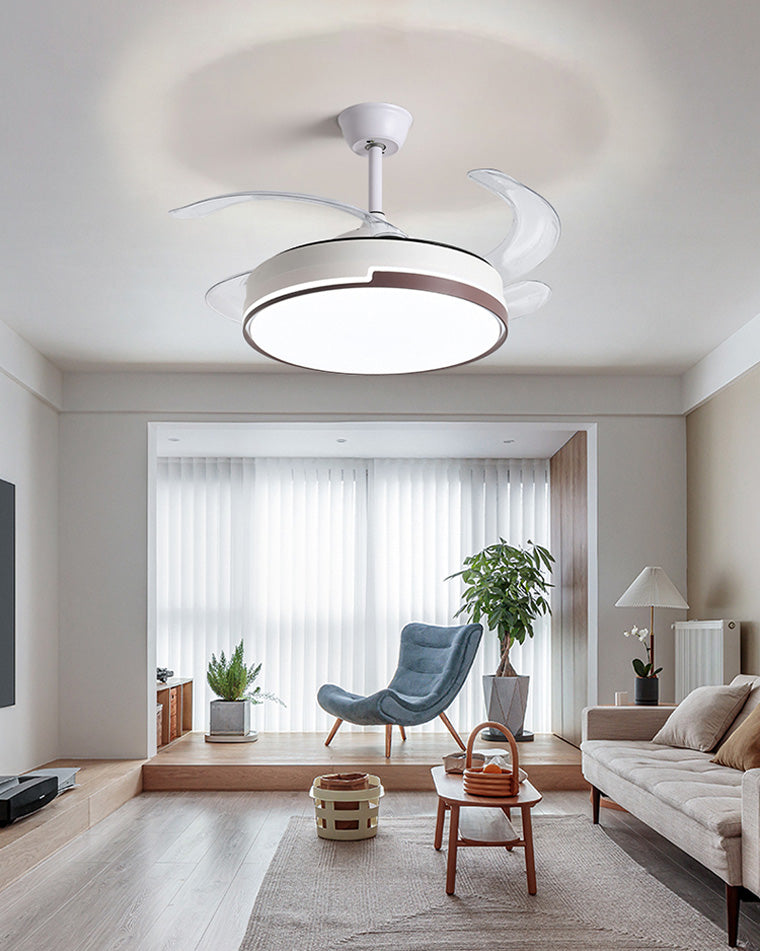 WOMO Modern Retractable Ceiling Fan Lamp-WM5029