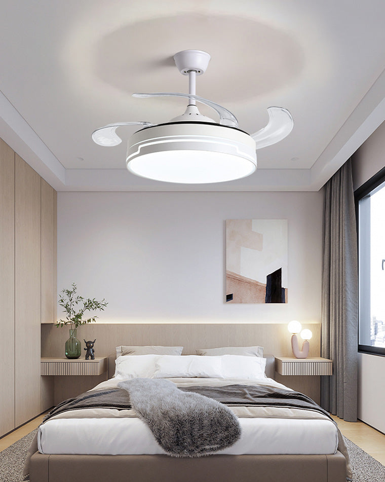 WOMO Modern Retractable Ceiling Fan Lamp-WM5029