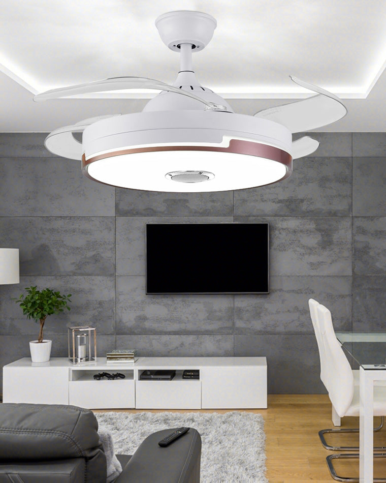 WOMO Modern Retractable Ceiling Fan Lamp-WM5029