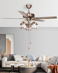 WOMO 52 Vintage Ceiling Fan Chandelier-WM5031
