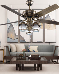 WOMO 52 Vintage Ceiling Fan Chandelier-WM5031