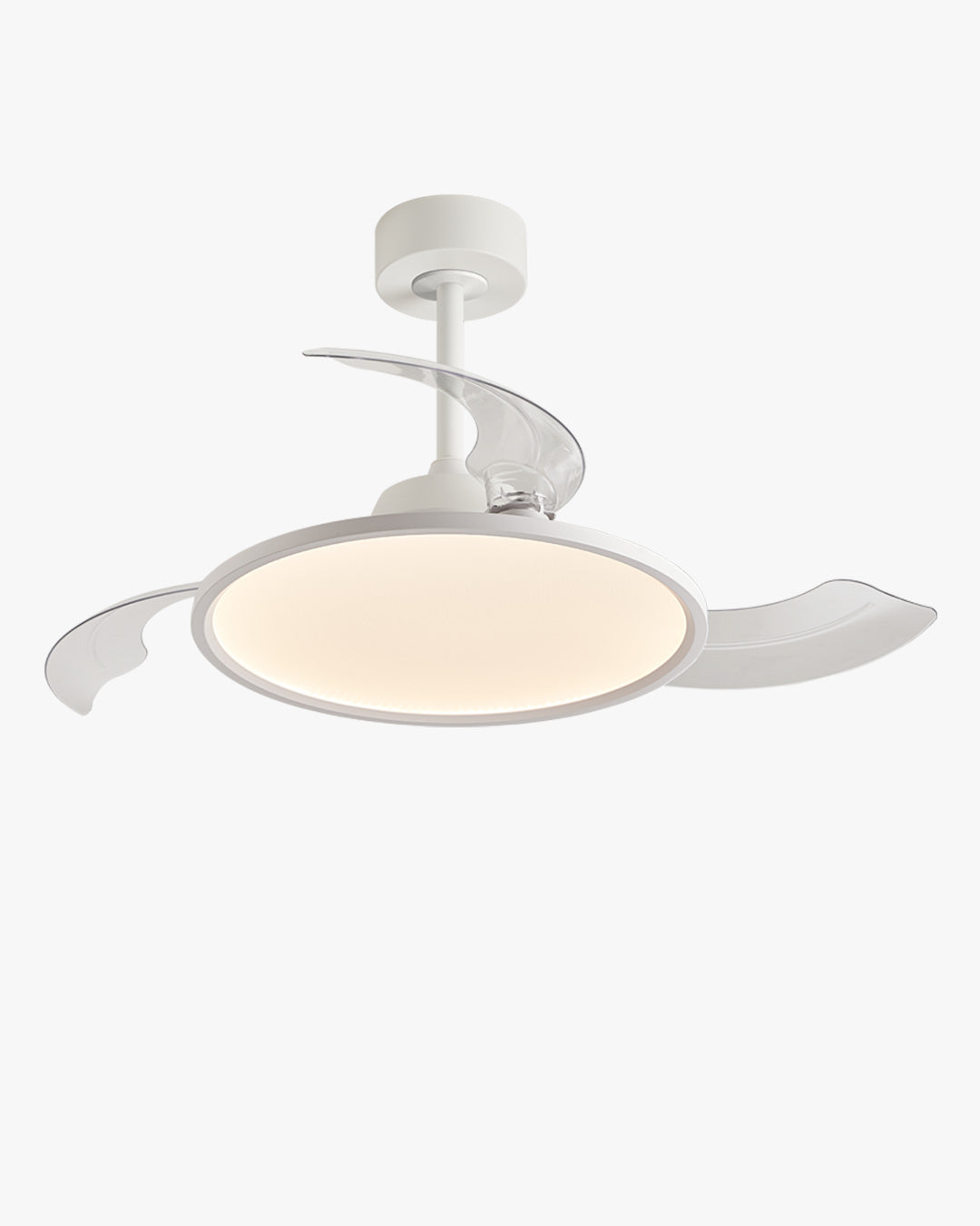 WOMO White Retractable Ceiling Fan Lamp-WM5035