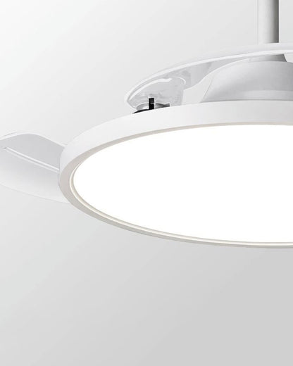 WOMO White Retractable Ceiling Fan Lamp-WM5035